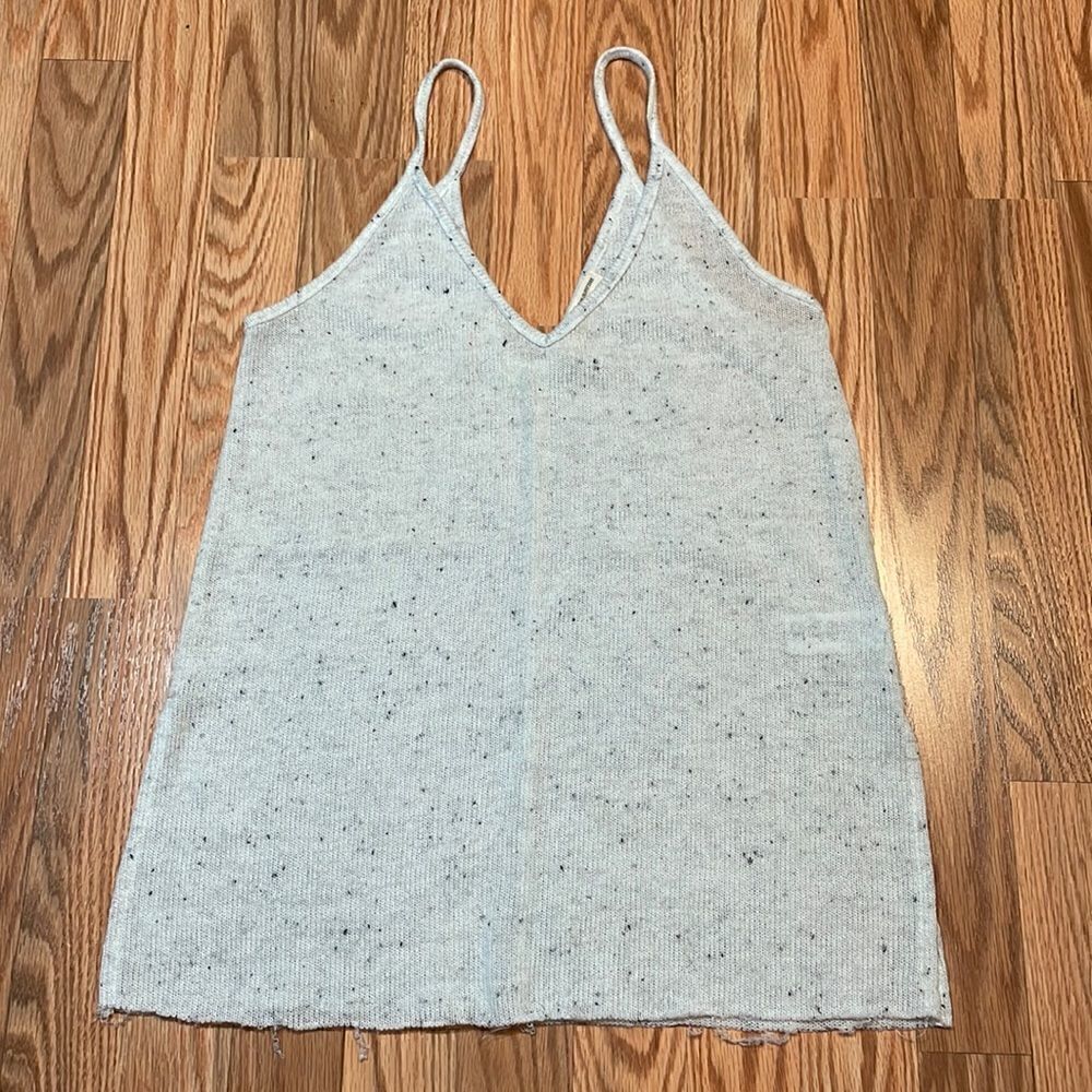 Urban Outfitters Lightweight Beige Spaghetti Strap Sweater, raw edge
